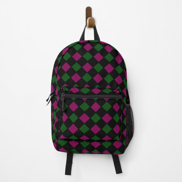 Item preview, Green Pink and black diamond checkered print, designed and sold by DemonicGloom.