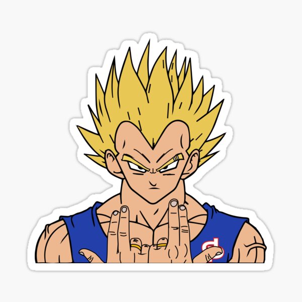 Autocollant Dragon Ball Vegeta Yellow Stroke - Anime Sticker Download