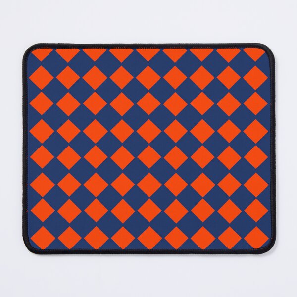 Item preview, Orange and dark blue diamond checkered print, designed and sold by DemonicGloom.