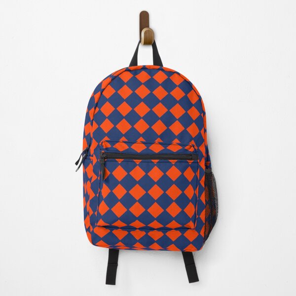 Item preview, Orange and dark blue diamond checkered print, designed and sold by DemonicGloom.