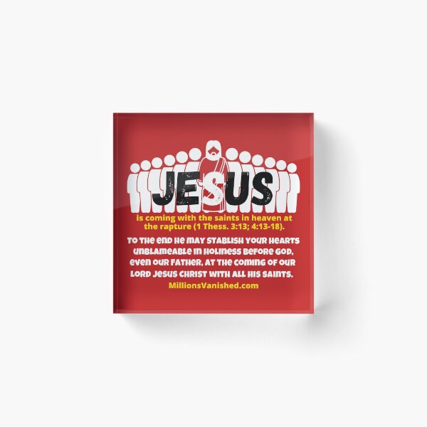Jesus is Coming With Saints 3 - Christian Acrylic Block