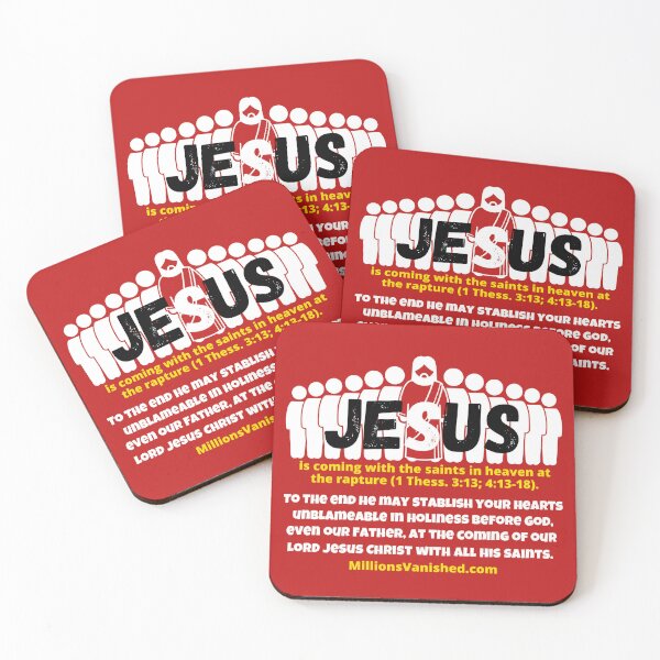 Jesus is Coming With Saints 3 - Christian  Coasters (Set of 4)