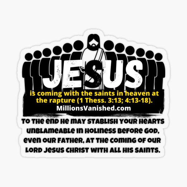 Jesus is Coming With Saints 3 - Christian Transparent Sticker