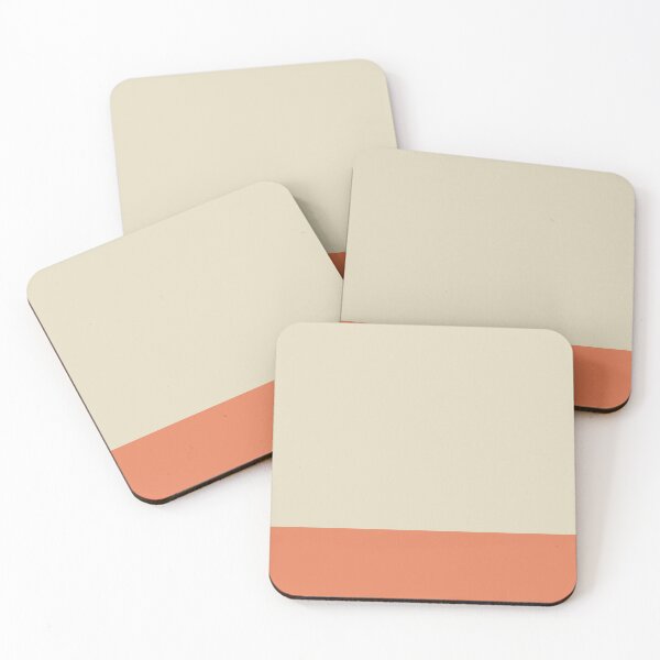 Item preview, Minimalist Color Block Striped Solid in Cream Beige and Pumpkin Orange designed and sold by kierkegaard.