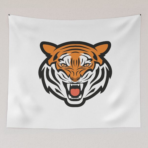 Item preview, Growling Mouth Open Bengal Tiger Cartoon Wild Animal 2022 designed and sold by Kitten2220.