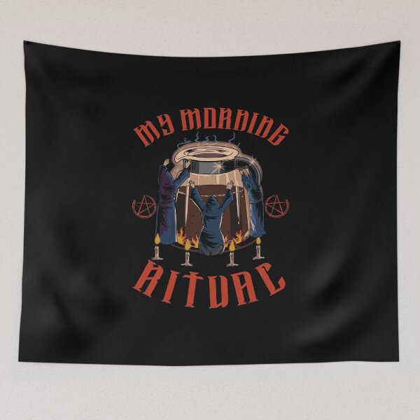 Item preview, Morning Ritual Satanic Coffee Drinker designed and sold by Printed-Memes.