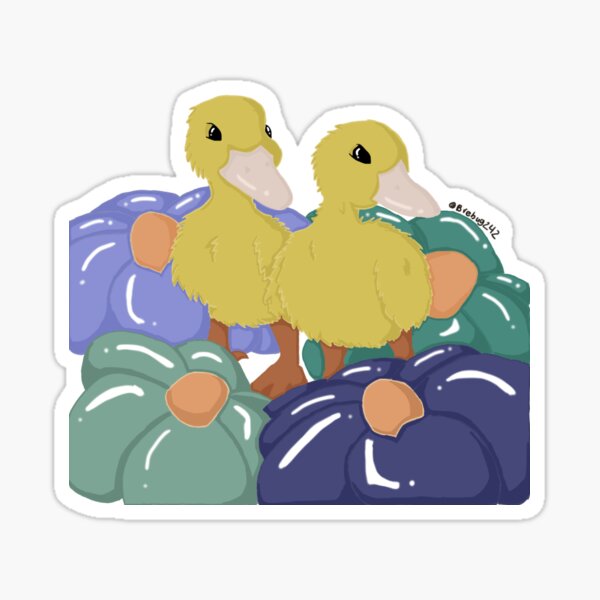 Ducklings and Flowers Sticker