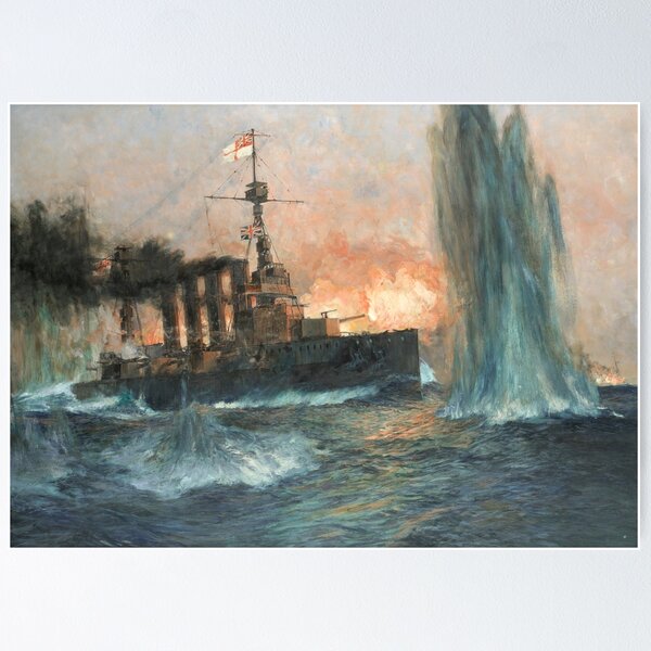 Item preview, A Heavy Cruiser at the Battle of Jutland - Charles Edward Dixon (1916) designed and sold by CartoClassics.