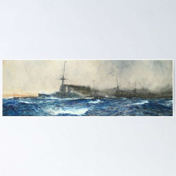 Item preview, HMS Queen Elizabeth Leading the Fleet - Charles Edward Dixon (1915) designed and sold by CartoClassics.