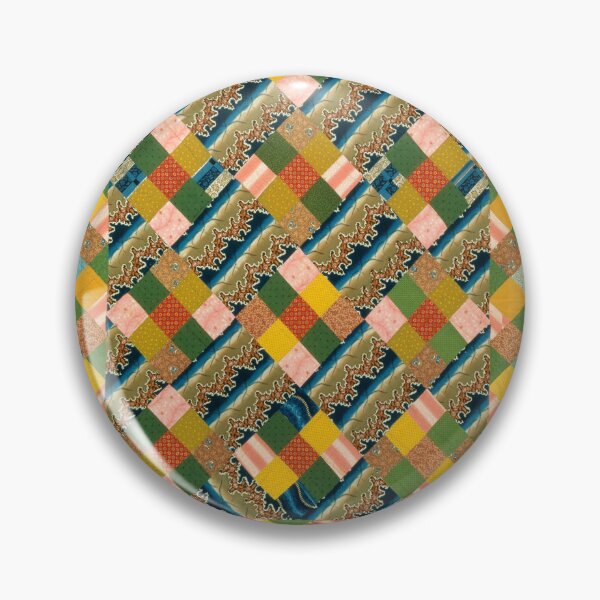 Item preview, Colorful Square Patch Quilt with Floral Patterns Intermingled designed and sold by CatbellyDesigns.