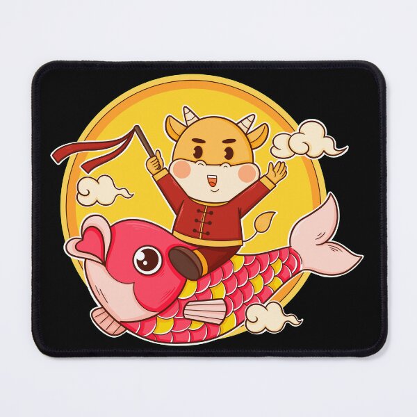 Item preview, cow rides on a fish and celebrates designed and sold by Scopestor.