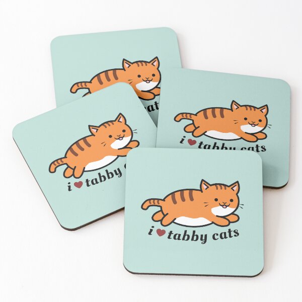 Item preview, I Love Tabby Cats, Cute Kawaii Cat (Orange Tabby) designed and sold by felinedreams.
