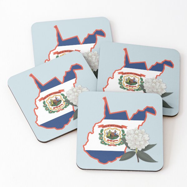 Item preview, State of West Virginia Flag with State Flower Rhododendron 2 designed and sold by Gsallicat.