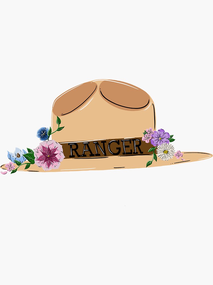 Park Ranger Hat Florals  Sticker for Sale by ChromaCass