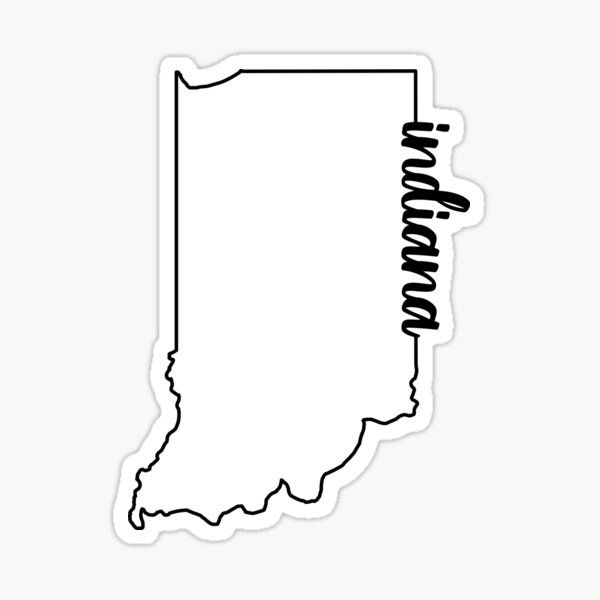 Indiana State Outline Sticker For Sale By EvolvClothing Redbubble   St,small,507x507 Pad,600x600,f8f8f8 