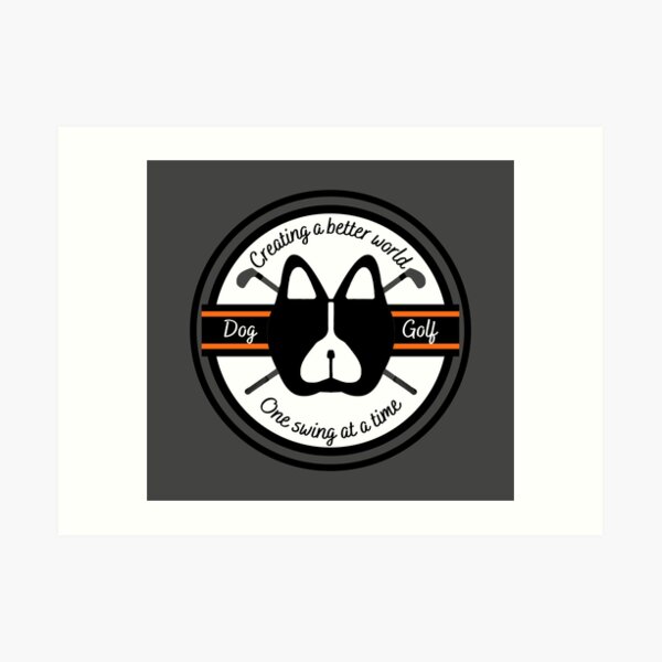 "Dog Golf Orange Logo " Art Print for Sale by DogGolf Redbubble
