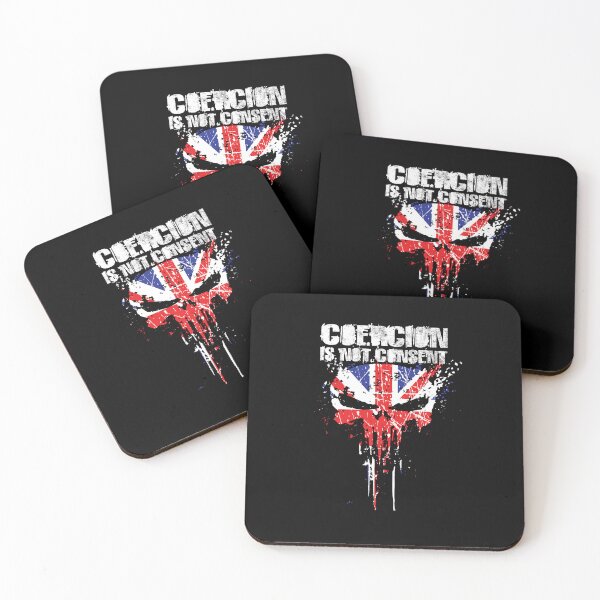 Item preview, Coercion Is Not Consent | UK Flag on Skull designed and sold by DAFIN.