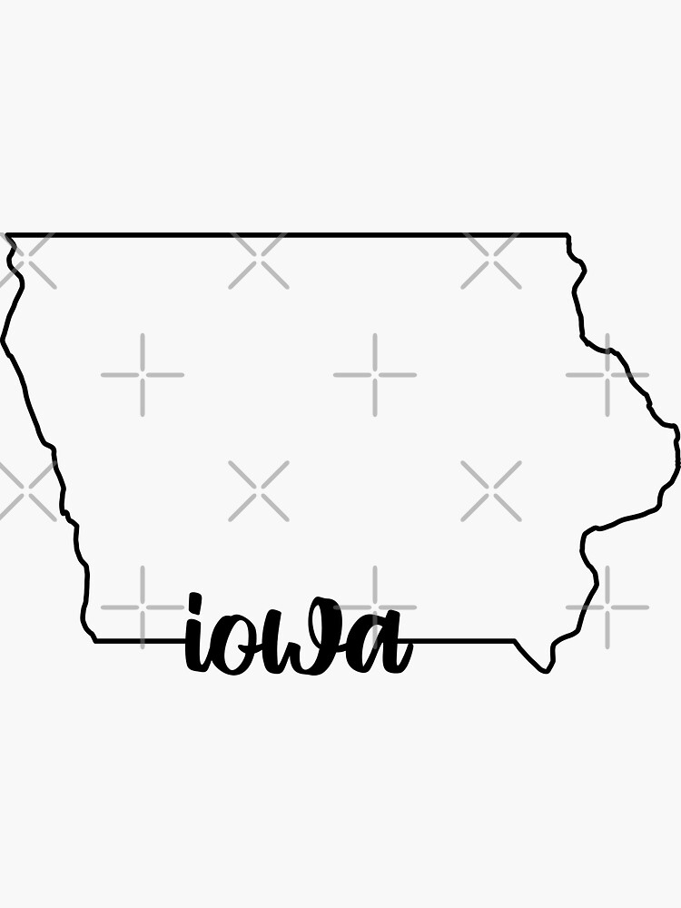 Iowa Hawkeyes Logo State Map Decal