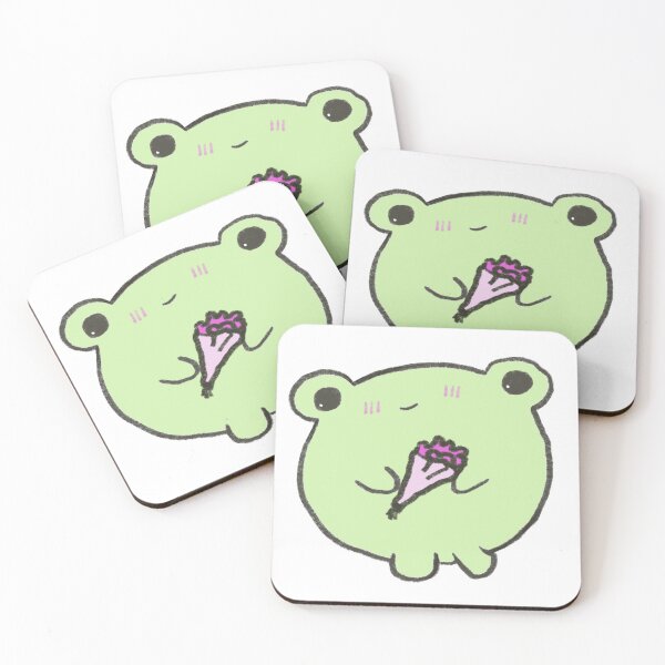 Item preview, Cute frog giving you flowers designed and sold by CaptiveThought.