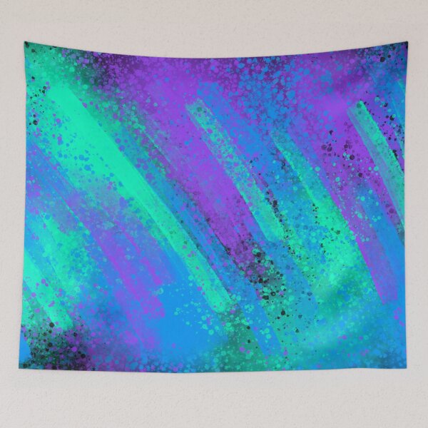 Item preview, Purple Blue And Teal Splatter Spray Paint on Black designed and sold by that5280lady.