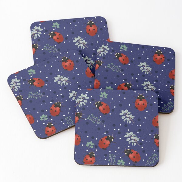Item preview, realistic navy lady bug with plants designed and sold by littlezdesigns.