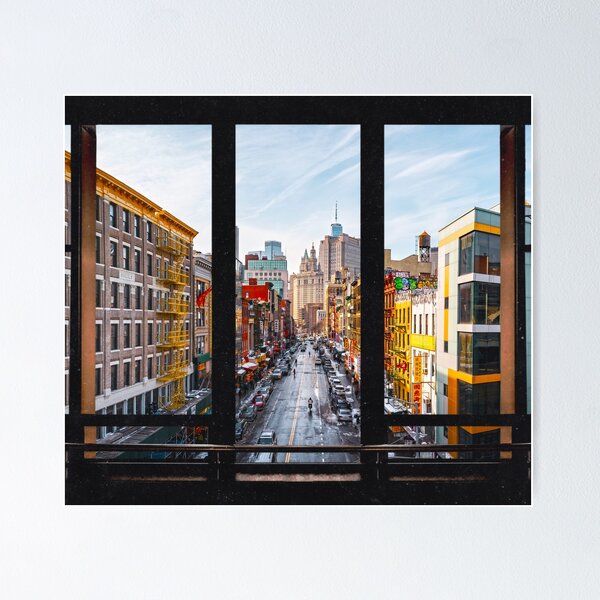 Item preview, New York City Window | Colorful Manhattan Skyline designed and sold by anthonylonder.