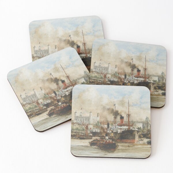 Item preview, The Tower of London from the Thames - Charles Edward Dixon (1930) designed and sold by CartoClassics.