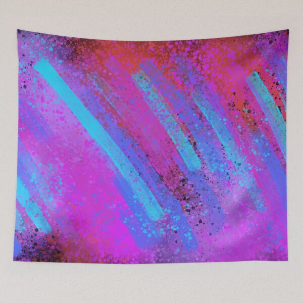Item preview, Red Pink and Blue Splatter Spray Paint on Black designed and sold by that5280lady.
