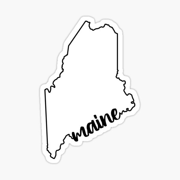 Maine State Outline Sticker For Sale By EvolvClothing Redbubble   St,small,507x507 Pad,600x600,f8f8f8 