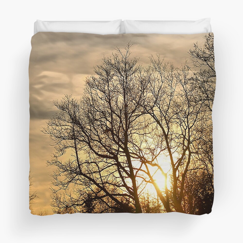 Tree in Golden Hour Duvet Cover