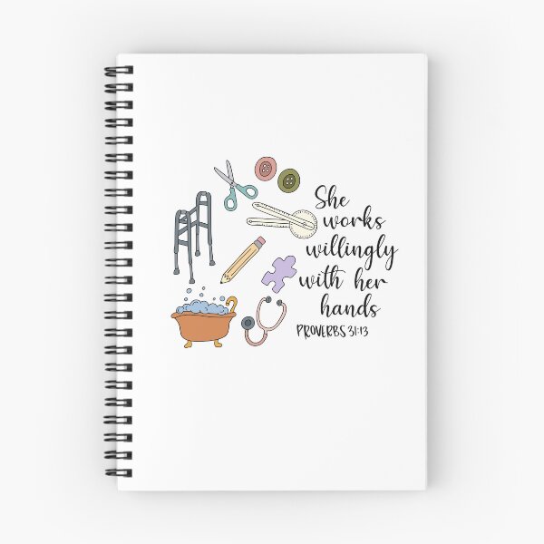 Item preview, She Works Willingly With Her Hands, Proverbs Bible Verse for Occupational Therapy, Health Care Rehabilitation designed and sold by Kendyl Stewart.