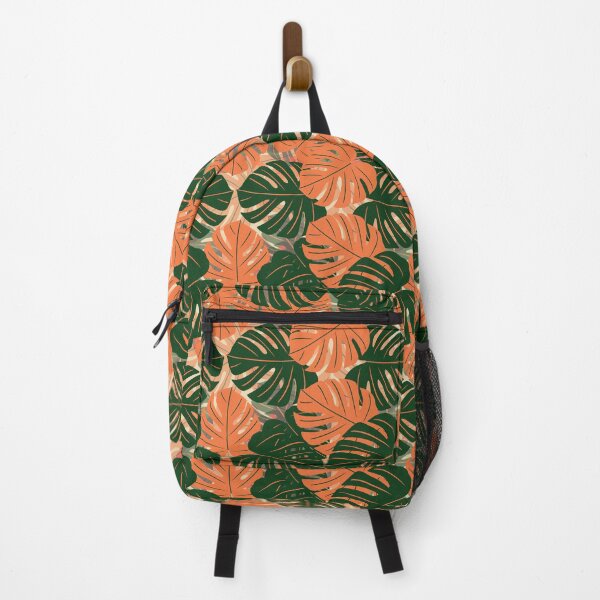 Item preview, Monstera Madness Pattern in Sunset Orange designed and sold by draftsxdoodles.