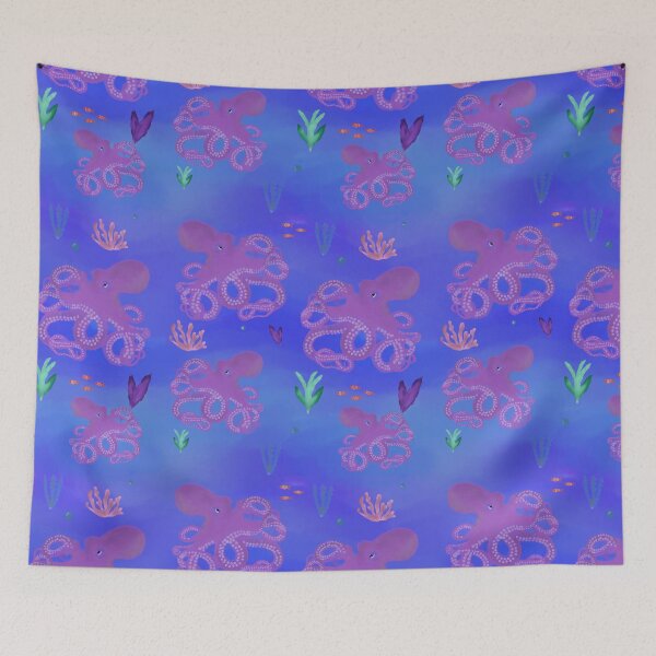 Item preview, watercolor ocean octopus  designed and sold by littlezdesigns.