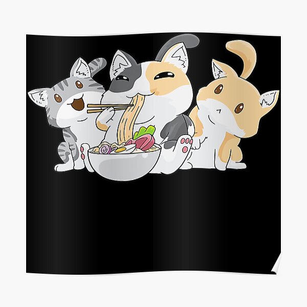 Ramen Cat Anime Kawaii Neko Poster For Sale By Okamoto85 Redbubble 8296