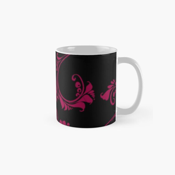 Black with Hot Pink Flower by Julie Everhart Classic Mug