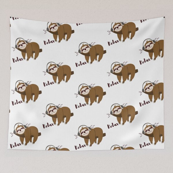Item preview, Sloth Relaxing Listening To Music designed and sold by LittleShop79.
