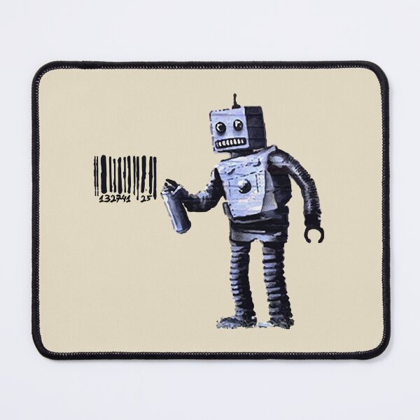 Item preview, BANKSY Robot Spray Painting Barcode designed and sold by EdwadCha.