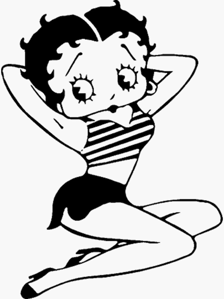 betty boop black and white woeds