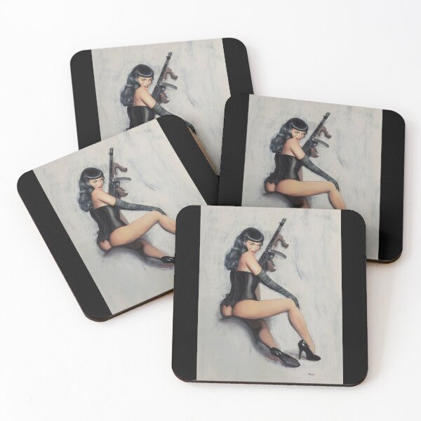 Item preview, Mens Funny Bettie Page Tommy Gun V13 Poster Men All Sizes designed and sold by Gutmann1220.