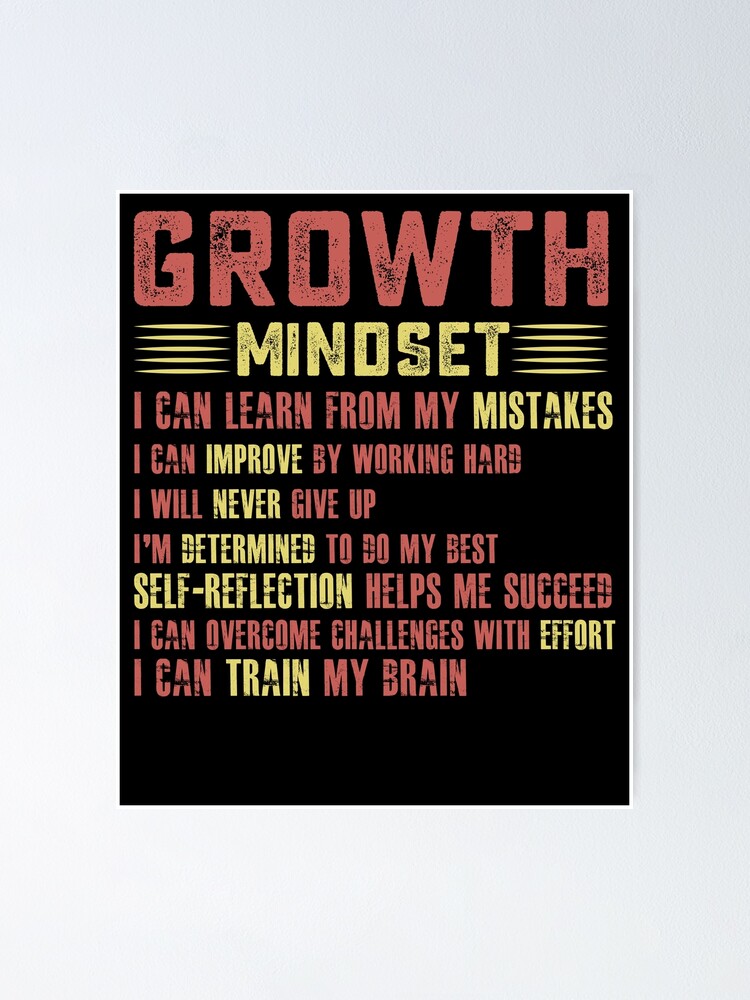 "Growth Mindset Definition Motivational Quote Inspiration" Poster for
