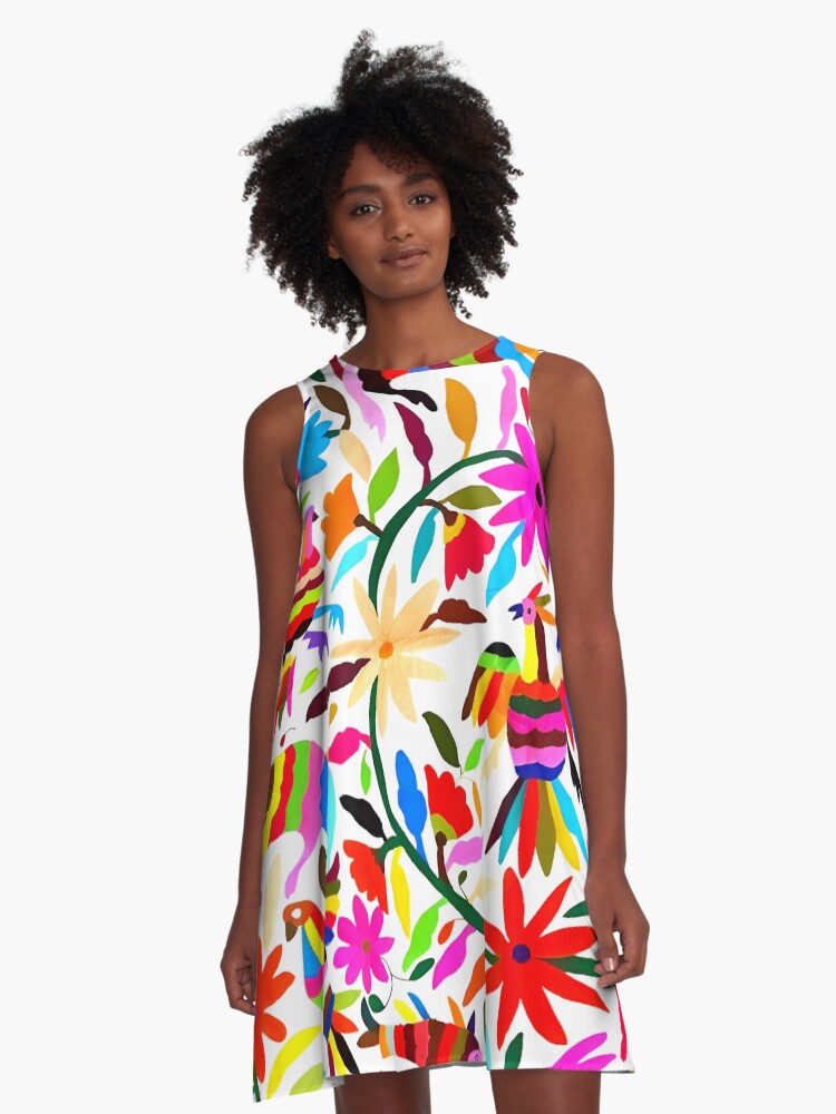 Vestidos Con Bordado Tenango Vestido Acampanado For Sale Con La