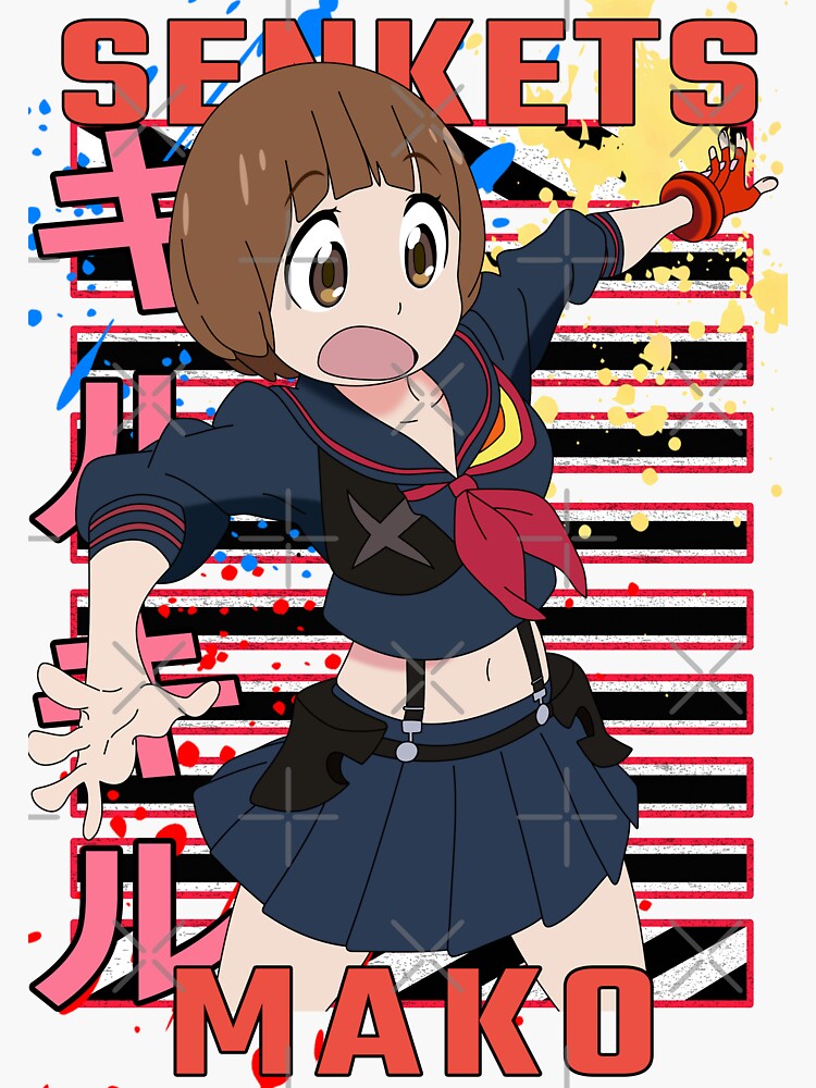 Mako Mankanshoku Kill La Kill Kiru Ra Kiru Urban Anime Manga Design Sticker By Animedesignshop