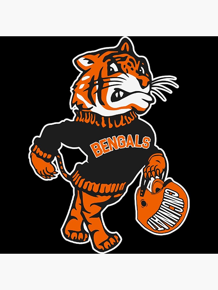 Cincinnati Bengals Retro Mascot Fan Design Art Print