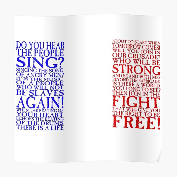 Do You Hear The People Sing Posters Redbubble