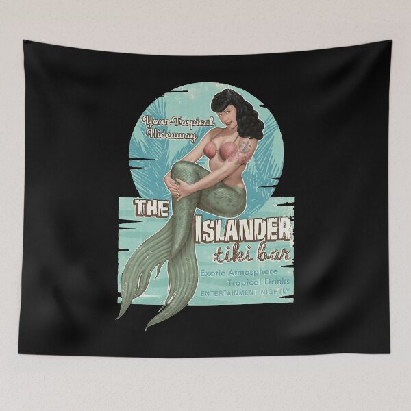 Item preview, Mens Womens The Islander Tiki Bar - Bettie Page Mermaid Pin Up Womens Babydoll designed and sold by Gutmann1220.