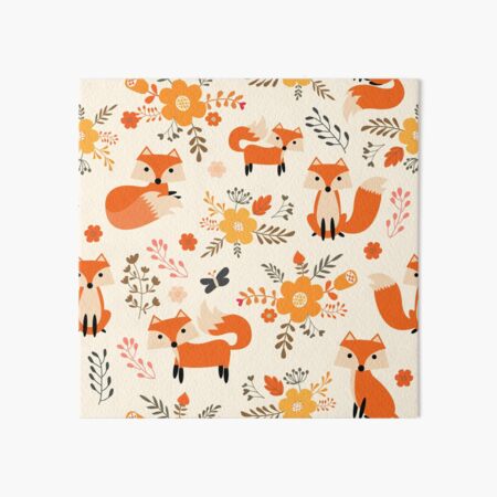 Item preview, Fox flower seamless pattern designed and sold by Wilkinson39.