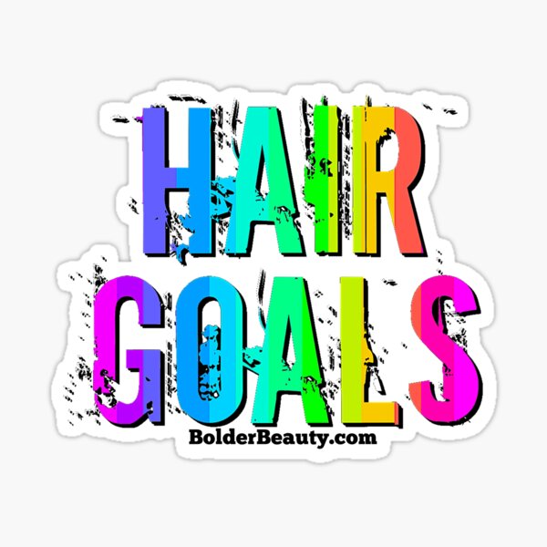 HAIR GOALS- Neon Rainbow Sticker