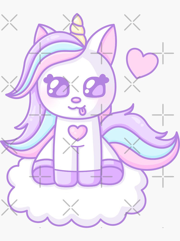"Cute Kawaii Pastel Unicorn" Sticker by Redbubble