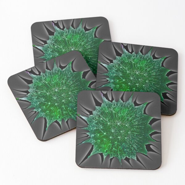 Item preview, Emerald-Charcoal-Black shadows Abstract Dandelion by Iritof designed and sold by iritof.