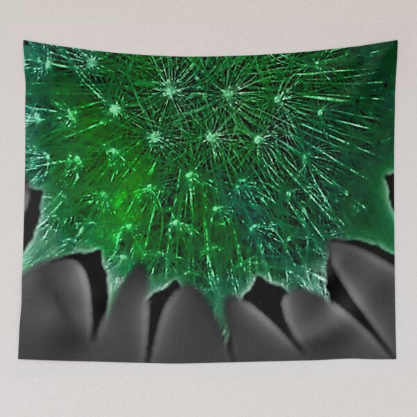Item preview, Emerald-Charcoal-Black shadows Abstract Dandelion by Iritof designed and sold by iritof.